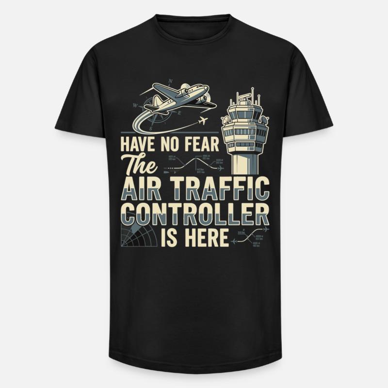 Fluglotse Air Traffic Controller Pilot - Long Fit Männer T-Shirt - Schwarz