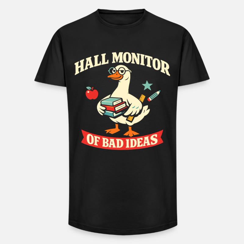 Gans mit Schulhumor - Long Fit Männer T-Shirt - Schwarz