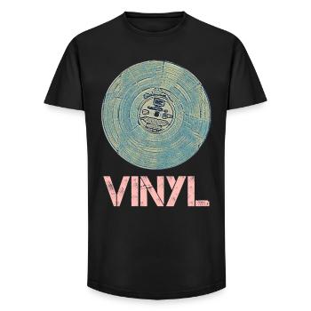Disque vinyle pour Retro Disco Vintage Friends - T-shirt coupe longue homme - noir - Devant - AI Model Male 185 light (185cm)