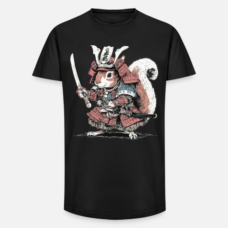 Squirrel Samurai Armor - Long Fit Men's T-Shirt - black