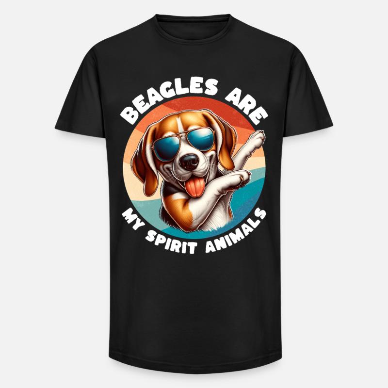Lustige Beagle Sprüche - Long Fit Männer T-Shirt - Schwarz