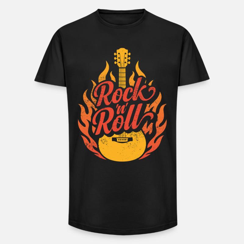 Rock 'n' Roll - Long Fit Männer T-Shirt - Schwarz