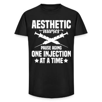  Aesthetic Nurse Injector Aging Botox Dealer - Long Fit Men's T-Shirt - black - Front - AI Model Male 185 light (185cm)