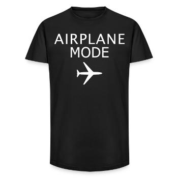 Airplane Mode Activated Flight Mode Aviation Art - Long Fit Men's T-Shirt - black - Front - AI Model Male 185 light (185cm)