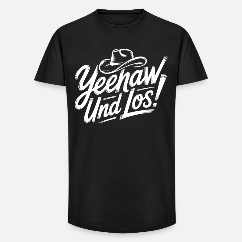 Yeah and Los! Western Script - T-shirt coupe longue homme - noir
