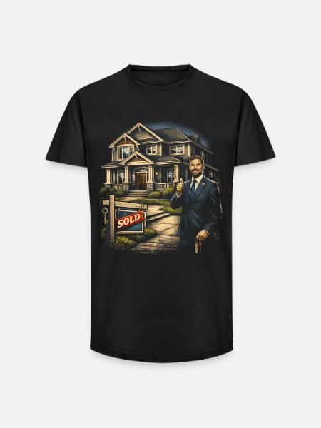 Immobilienmakler Makler - Long Fit Männer T-Shirt - Schwarz