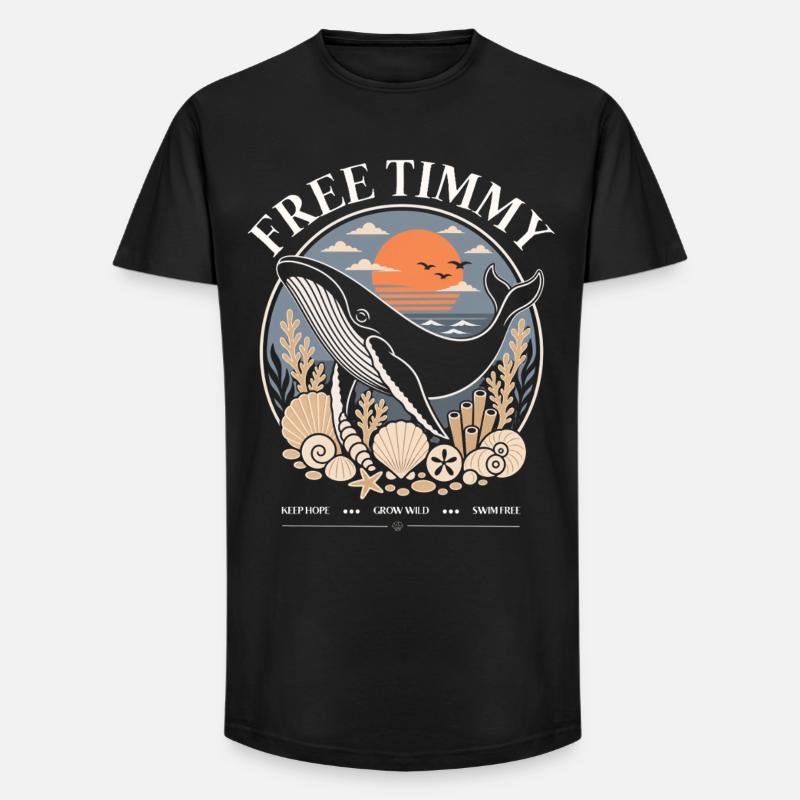 Buckelwal Timmy Hope Statement Merch - Long Fit Männer T-Shirt - Schwarz