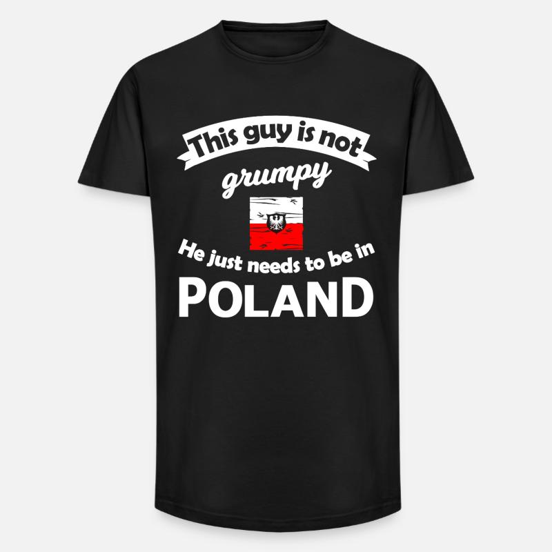 Poland Not Grumpy Tee - Long Fit Men's T-Shirt - black