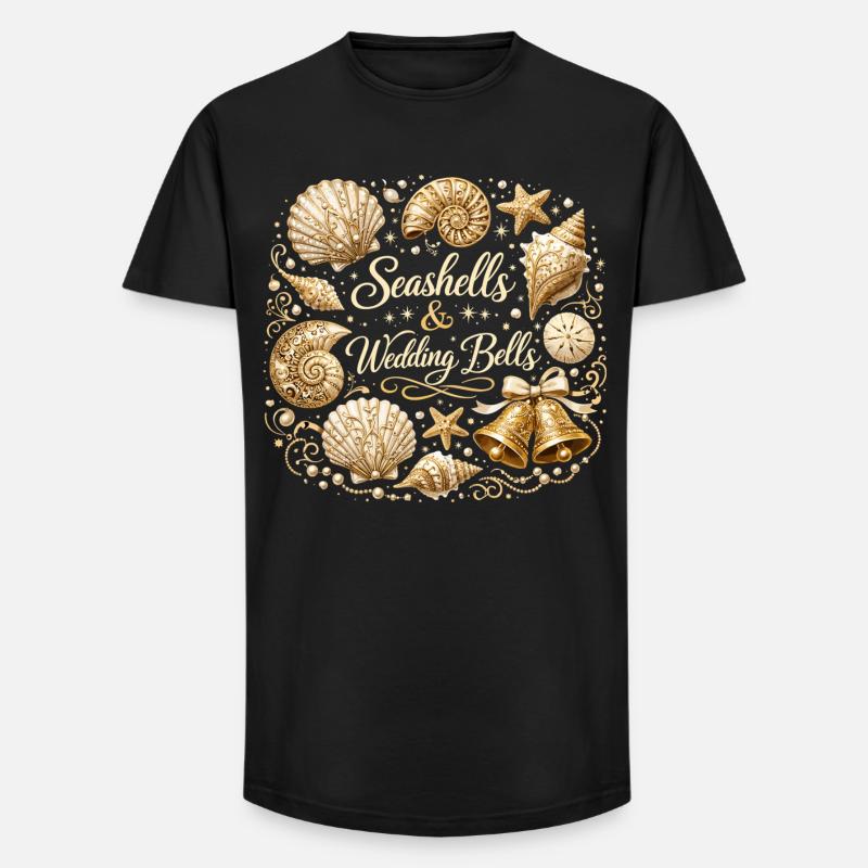 Seashells & Wedding Bells – Maritimer JGA - Long Fit Männer T-Shirt - Schwarz