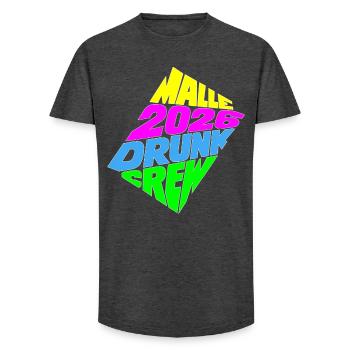 Malle 2026 Équipe Ivre - T-shirt coupe longue homme - charbon - Devant - AI Model Male 185 light (185cm)