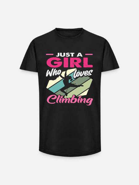 Juste une fille qui aime grimper - T-shirt coupe longue homme - noir