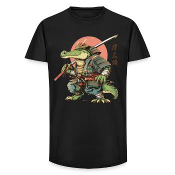 Gator Samurai Warrior - Long Fit Men's T-Shirt - black - Front - AI Model Male 185 light (185cm)