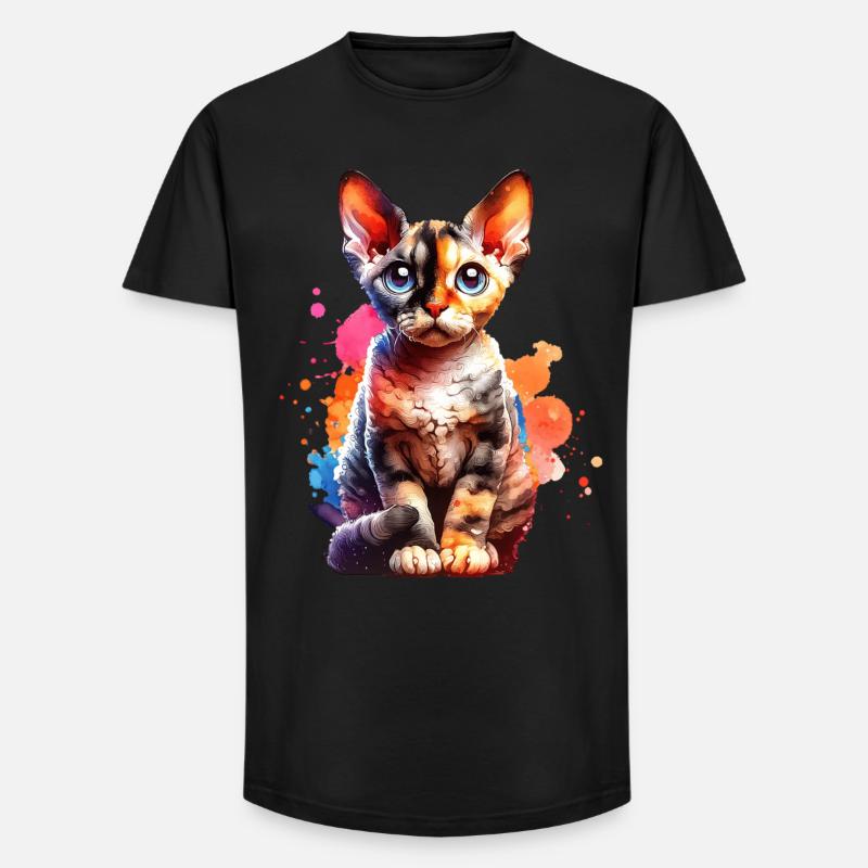 Cadeau Devon Rex - T-shirt coupe longue homme - noir