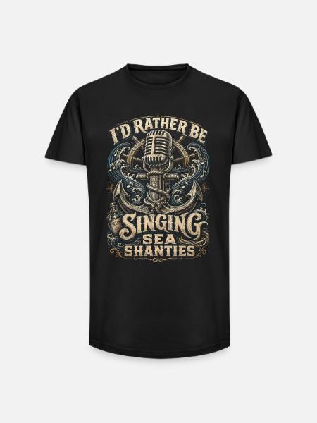 Chansons marines de chœur de bidonvilles - T-shirt coupe longue homme - noir