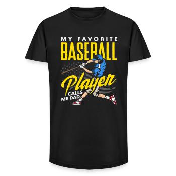 My favorite baseball player calls me daddy - Long Fit Men's T-Shirt - black - Front - AI Model Male 185 light (185cm)