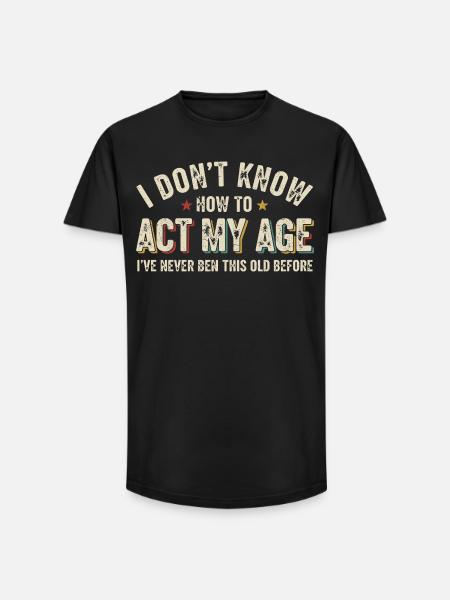 Humor Birthday Youth Eternal Retro - Long Fit Men's T-Shirt - black