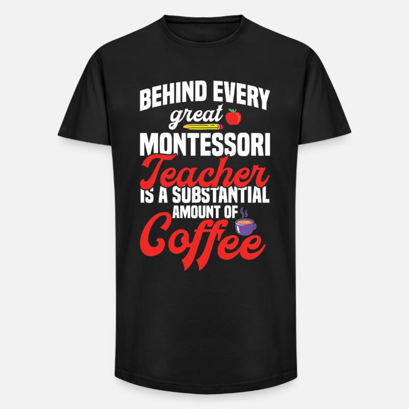 Montessori-Lehrer-Methode Schule - Long Fit Männer T-Shirt - Schwarz