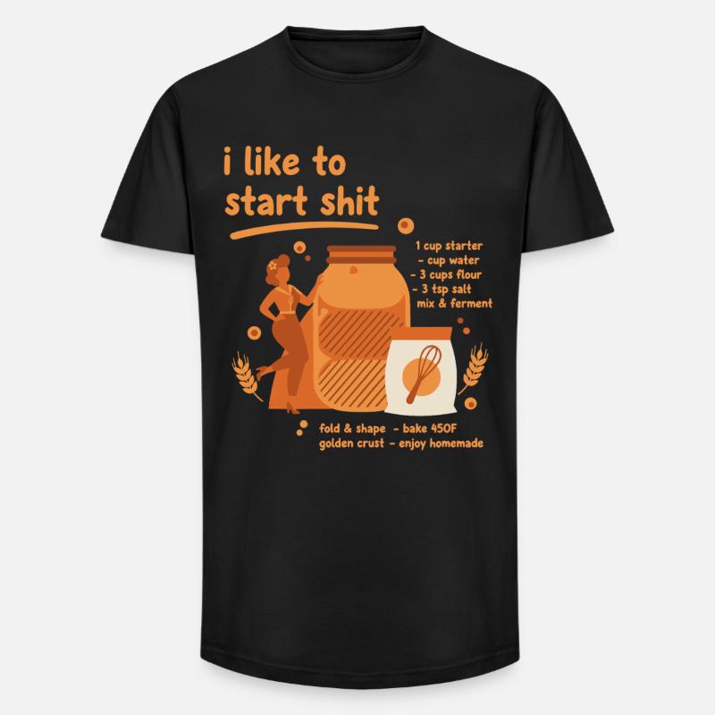 Sourdough Bread Baking Baker Sourdough Starter - Long Fit Men's T-Shirt - black
