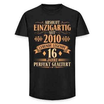 Einzigartig seit 2010 Legende – 16. Geburtstag - Long Fit Männer T-Shirt - Schwarz - Vorne - AI Model Male 185 light (185cm)