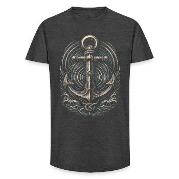 Chansons marines de chœur de bidonvilles - T-shirt coupe longue homme - charbon - Devant - AI Model Male 185 light (185cm)