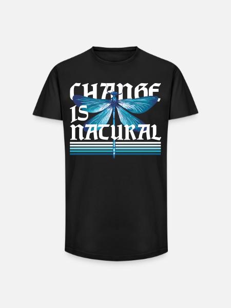 Libelle Libellen Change Is Natural - Long Fit Männer T-Shirt - Schwarz