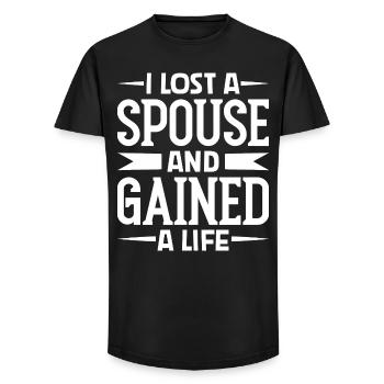 Lost Spouse - Gained Life - Long Fit Men's T-Shirt - black - Front - AI Model Male 185 light (185cm)