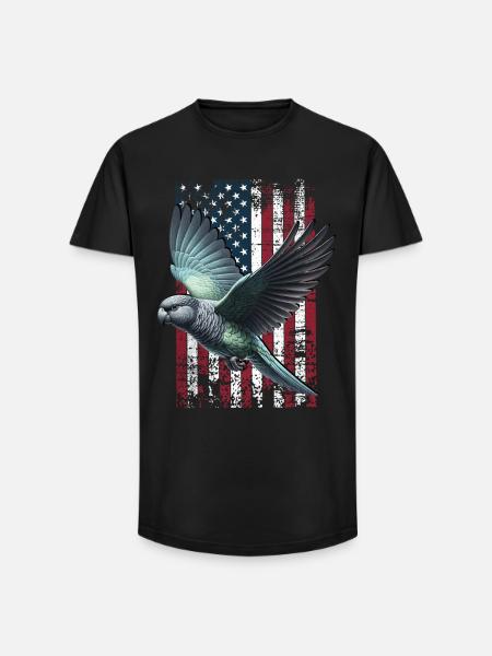 Pionus Parrot US Red-rumped Parrot - Long Fit Men's T-Shirt - black
