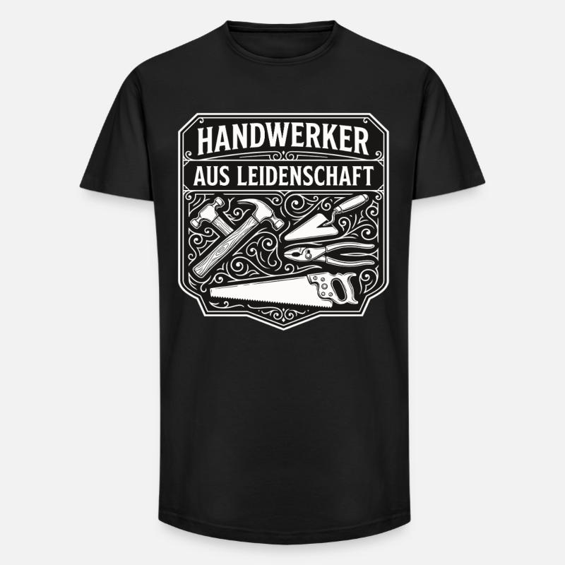 Handwerker Leidenschaft Qualität Tradition - Long Fit Männer T-Shirt - Schwarz