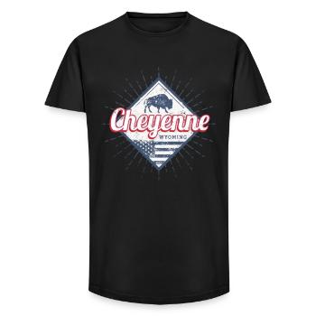 Cheyenne, a town in Wyoming, United States, United States - Long Fit Men's T-Shirt - black - Front - AI Model Male 185 light (185cm)