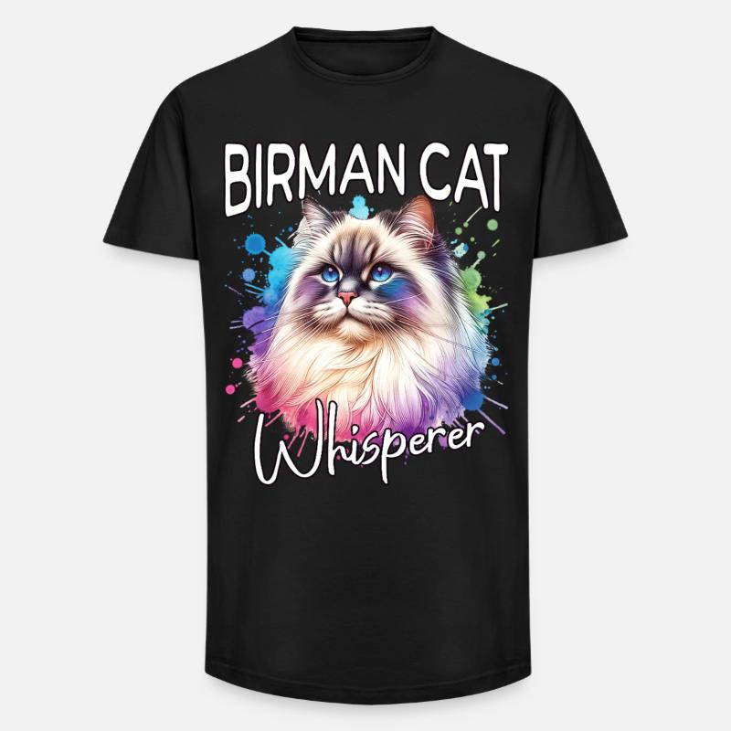 Birma Katze Flüsterer - Long Fit Männer T-Shirt - Schwarz