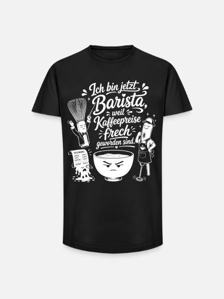 Barista wegen frecher Kaffeepreise - Long Fit Männer T-Shirt - Schwarz