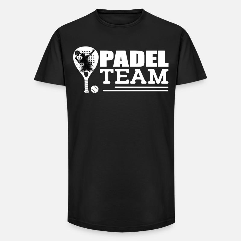 Padel - Long Fit Männer T-Shirt - Schwarz