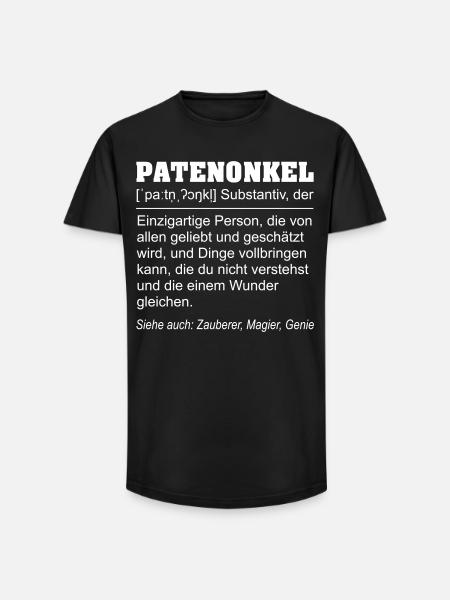 Lustige Patenonkel Definition Geschenkidee - Long Fit Männer T-Shirt - Schwarz