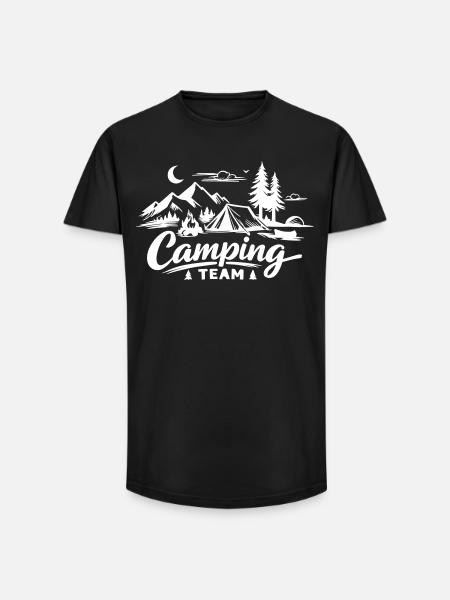 Camping Team - Long Fit Men's T-Shirt - black