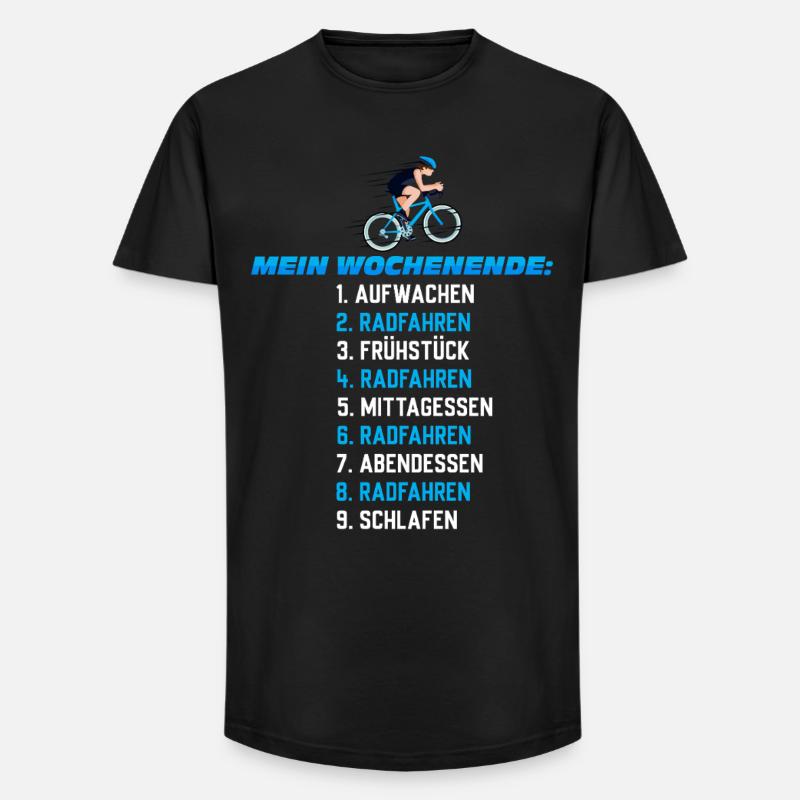 Mein Wochenend-Plan: Radfahren Nonstop - Long Fit Männer T-Shirt - Schwarz