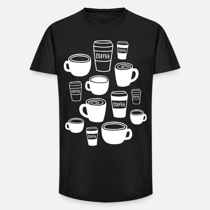 Coffee Kaffeebecher - Long Fit Männer T-Shirt - Schwarz