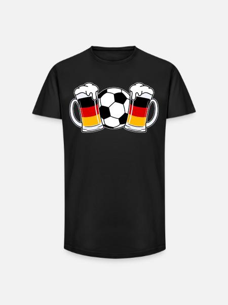Fussball Deutschland Bier - Long Fit Männer T-Shirt - Schwarz