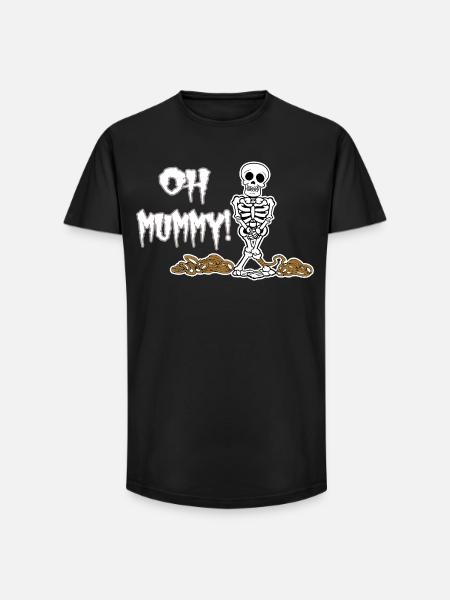 Oh Mummy! Funny Halloween Skeleton - Long Fit Men's T-Shirt - black