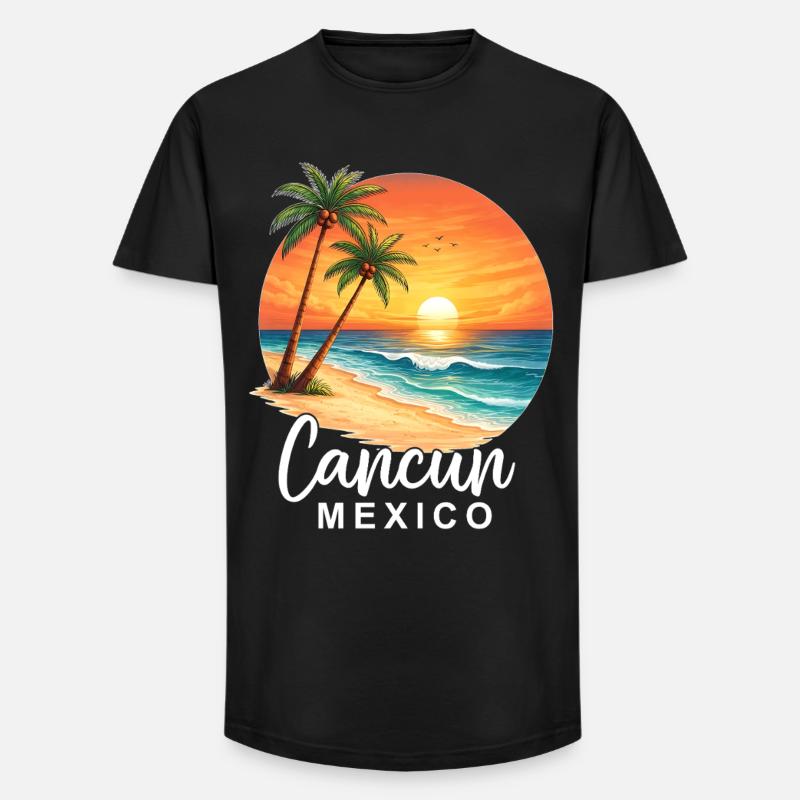 Cancun Mexico - Long Fit Männer T-Shirt - Schwarz