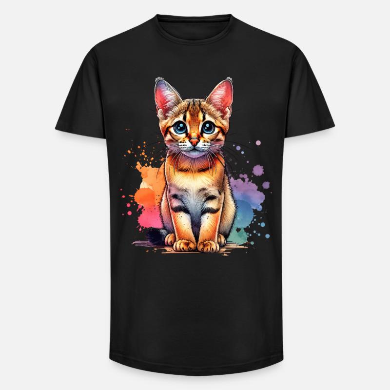 Savannah Katze Geschenk - Long Fit Männer T-Shirt - Schwarz