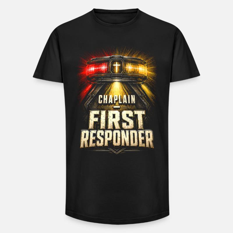 Chapelain, Clerc, Pasté, Chapelain, Premier Intervenant - T-shirt coupe longue homme - noir