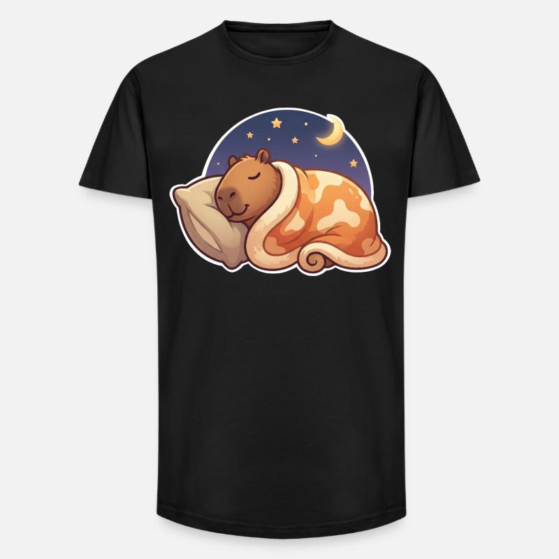 Capybara Sleeping - T-shirt coupe longue homme - noir