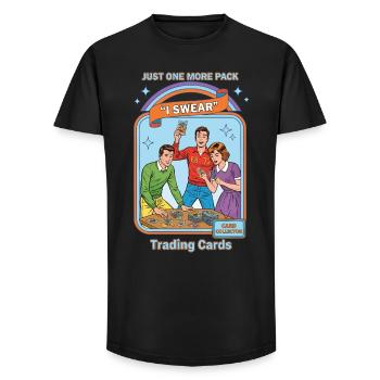 Encore un paquet, je te jure, carte à collectionner - T-shirt coupe longue homme - noir - Devant - AI Model Male 185 light (185cm)