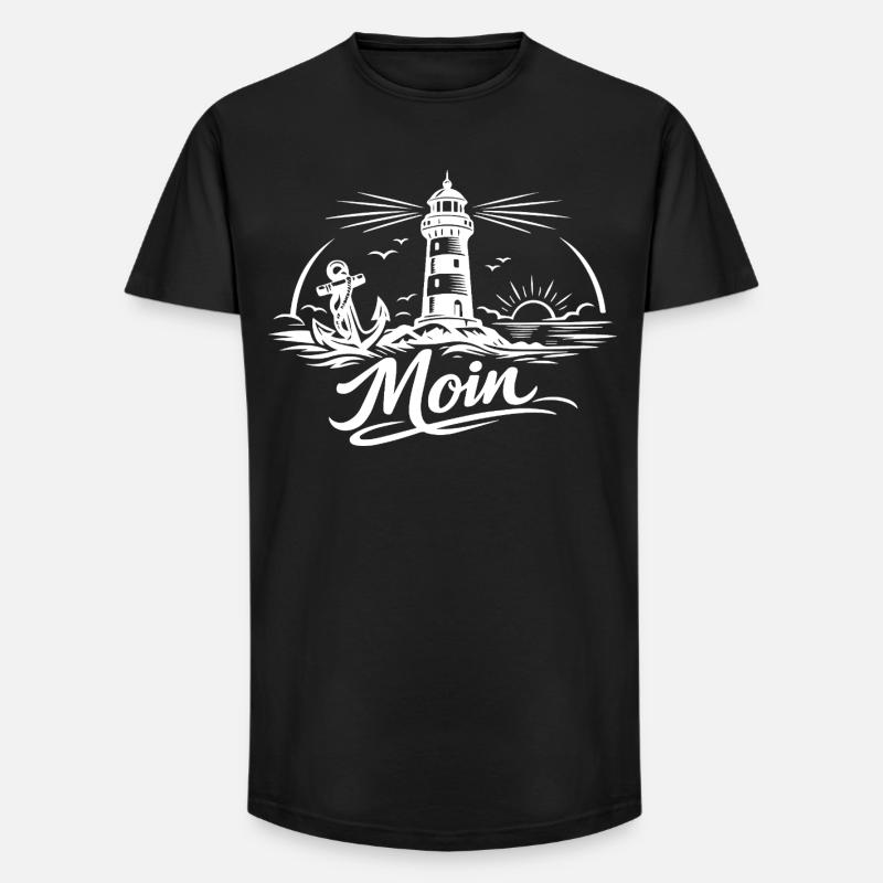Moin - Long Fit Männer T-Shirt - Schwarz