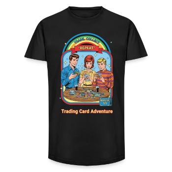 Trade Collect Repeat Trading Card Adventure - Long Fit Men's T-Shirt - black - Front - AI Model Male 185 light (185cm)