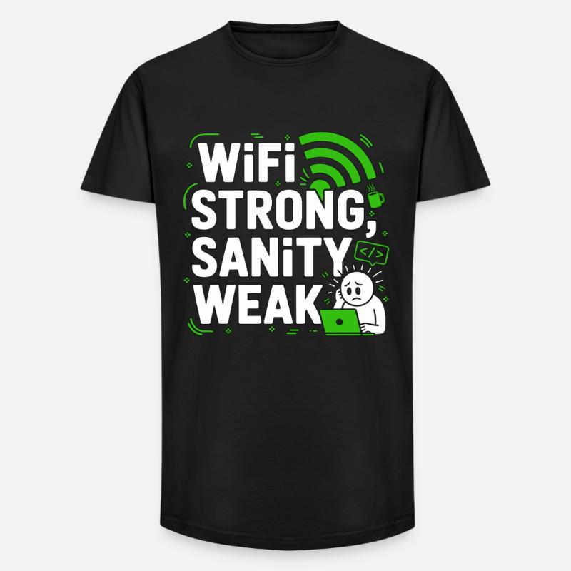 Remote Developer WiFi Strong Software Engineering - Long Fit Männer T-Shirt - Schwarz