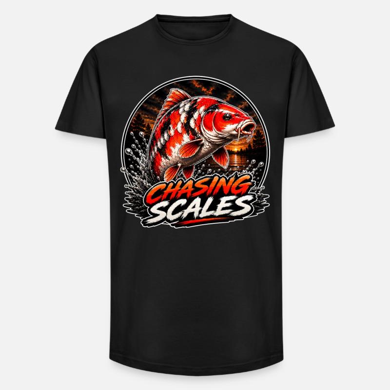 Chasing Scales Koi-Karpfen-Splash-Design - Long Fit Männer T-Shirt - Schwarz