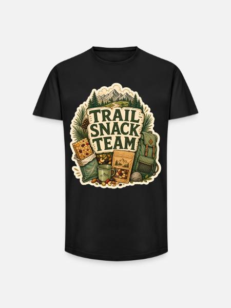 TRAIL SNACK TEAM Snacks - Long Fit Men's T-Shirt - black
