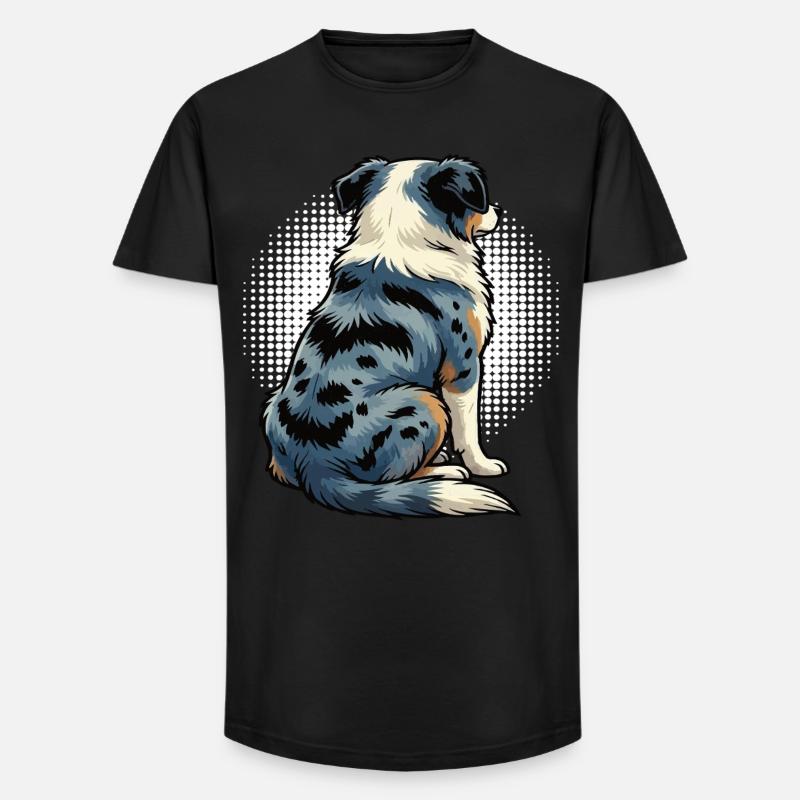 Australian Shepherd Aussie Aussiebesitzer Aussies - Long Fit Männer T-Shirt - Schwarz