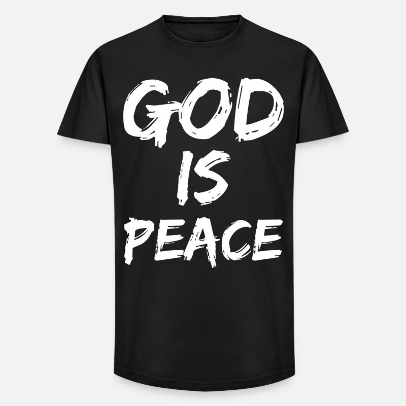 god is peace - Long Fit Männer T-Shirt - Schwarz
